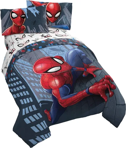 Vista 10 de Jay Franco Marvel Comics Avengers Good Guys - Juego de ropa de cama individual de 4 piezas, color azul