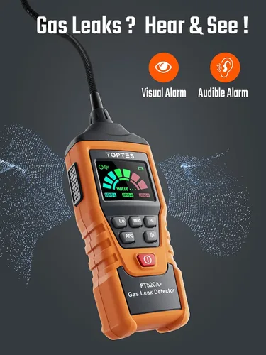 Vista 5 de PT520A+ - Detector de fugas de gas recargable, detector de gas natural con sonda de 17 pulgadas, comprobando fugas combustibles como propano