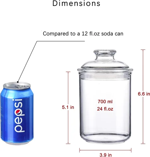 Vista 2 de Tarro de almacenamiento acrílico de 24 onzas, tapa hermética con anillo de sellado de silicona, recipiente ideal para azúcar, té, especias, hierbas