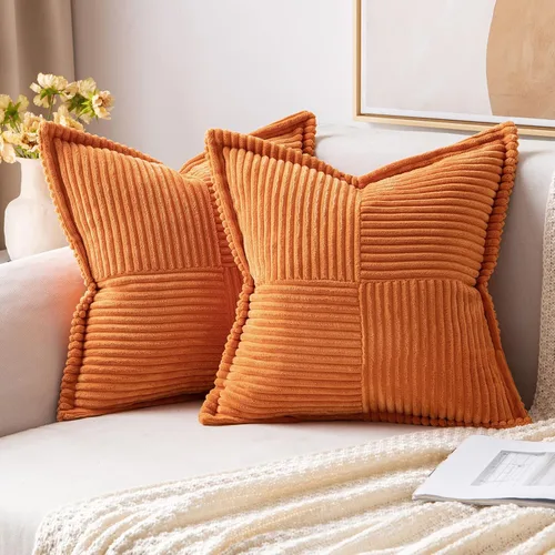 Vista 38 de MIULEE Juego de 2 fundas de almohada decorativas para sofá, cama y sala de estar, 20 x 20 pulgadas, beige, acento bohemio, cojines de estilo tirada