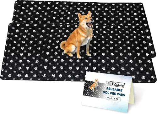 Vista 13 de EZwhelp Almohadillas reutilizables para orina de perro, lavables e impermeables para entrenamiento de orinal o almohadillas de parto, 24 x 48