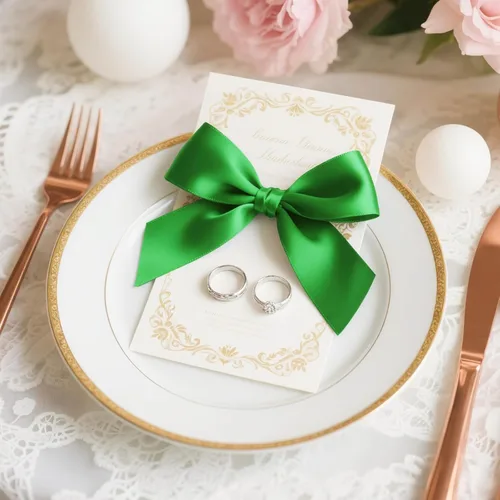 Vista 4 de 1 pulgada de cinta de poliéster de doble cara verde esmeralda satinada, perfecta para envolver regalos. Muy adecuada para decoraciones de bodas
