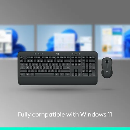 Vista 5 de Logitech MK540 Combo avanzado de teclado y mouse inalámbricos para Windows, receptor USB unificador de 2.4 GHz, teclas de acceso rápido multimedia