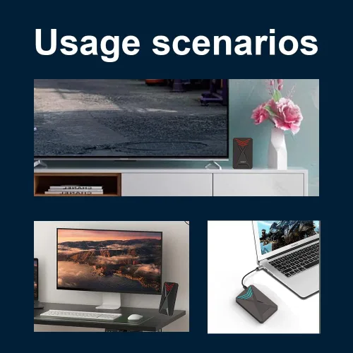 Vista 6 de GODO Caja de disco duro externo SATA a USB 3.0 de 2.5 pulgadas con RGB para 0.276 in 0.374 in SATA III HDD SSD sin herramientas, soporta máximo 6 TB