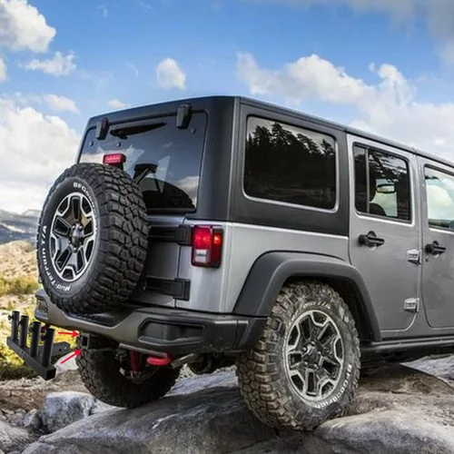 Vista 8 de Soporte de enganche mejorado para 4 postes de bandera de camión, estante de almacenamiento de caña de pescar, ángulo ajustable para cualquier