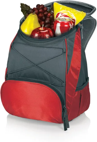 Vista 2 de ONIVA - Mochila térmica PTX de la marca Picnic Time, mochila térmica suave, bolsa de almuerzo aislada (rojo con detalles grises)