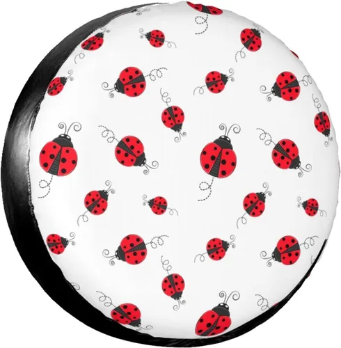 Vista 16 de Funda protectora de rueda de repuesto con mariposas blancas y negras, a prueba de polvo, para remolque, caravana, arena, muchos vehículos, 14