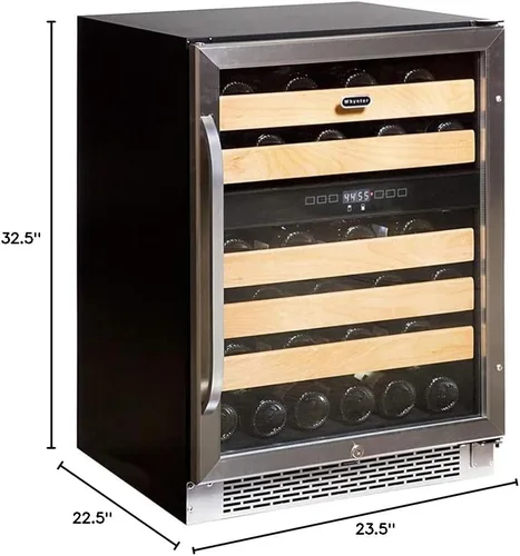 Vista 11 de Whynter BWR-462DZ 46-Bottle Dual Temperature Zone Refrigerador de vino integrado, plateado 46 botellas, plateado