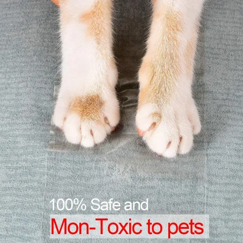 Vista 5 de Petslucent Cinta protectora de muebles para arañazos de gatos, protectores de patas adhesivas transparentes de doble cara para alfombras, sofá