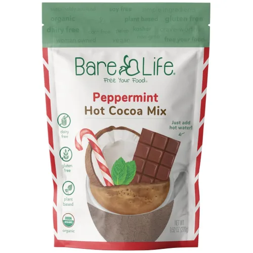 Vista 12 de Bare Life: Bolsa de mezcla de cacao caliente de coco sin lácteos Sin gluten, vegano, orgánico USDA, a base de plantas, paleo, sin soja, sin maíz