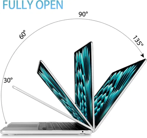 Vista 8 de Mektron Diseñada para MacBook Air 202520242023 de 15 pulgadas, M4, A3241, M3, A3114, M2, A2941, carcasa rígida de plástico impreso con pantalla