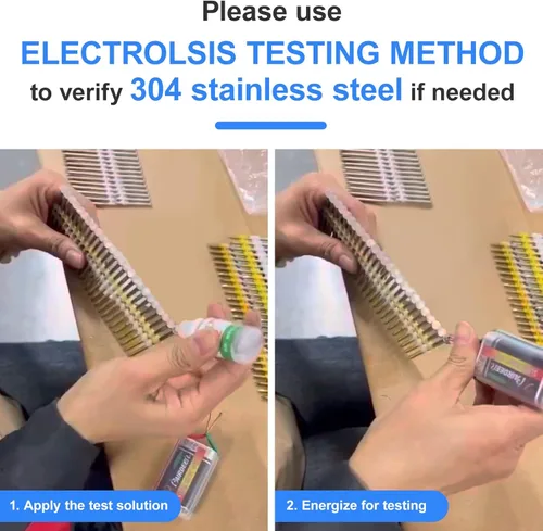 Vista 6 de Clavos de acero inoxidable 304 de cabeza redonda completa de 21 grados, anillo de 21 grados, clavo de vástago de 2-1/2 pulgadas para clavadora