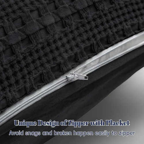 Vista 198 de PHF - Fundas de almohada 100% algodón con tejido gofre europeo, 26 x 26 pulgadas, 2 unidades para decoración elegante del hogar, para cama, sin