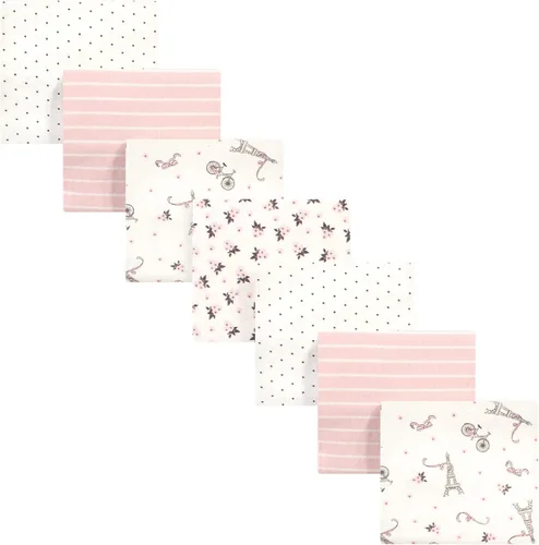 Vista 202 de Hudson Baby Unisex Baby Cotton Flannel Receiving Blankets Bundle, Bonjour, One Size (Pack of 2)