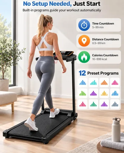 Vista 6 de Treadmills for Home Walking Pad - Foldable Treadmill Under Desk with Handle Bar 0.6-6.2 MPH Caminadora Eléctrica para casa Compact Running Machine D