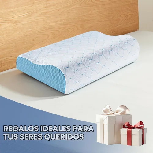 Vista 7 de A-Pce Almohada cervical para el cuello, almohada de espuma viscoelástica Azul