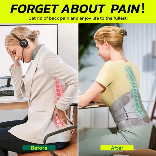 Vista 3 de aoFIT Faja para la espalda para aliviar el dolor de espalda baja con soporte de abrazo bioquímico de 360 grados, cinturón de apoyo de espalda