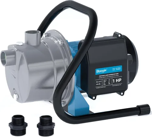 Bomba Portátil de Pozo Poco Profundo de 1 HP, Pequeña Bomba de Transferencia de Agua para Jardín, Refuerzo Eléctrico de Aspersor de 980GPH, 115V