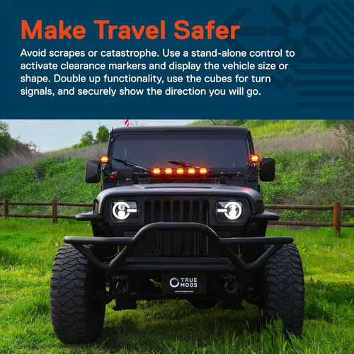 Vista 3 de True Mods Juego de Par de Cubos de Luces LED Ámbar de 3" 120W para Conducción Todoterreno en Zanjas [Luz Marcadora de Señal de Giro Amarilla] Luces