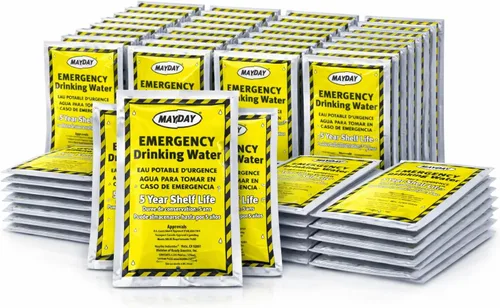 Mayday Bolsa de agua, agua de emergencia de la Guardia Costera, 5 años de vida útil, suministros de preparación para desastres, terremotos,
