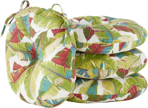 Vista 55 de Greendale Home Fashions Cojín redondo para asiento bistro de 15 pulgadas, 2 unidades (paquete de 1), Adobe Stripe