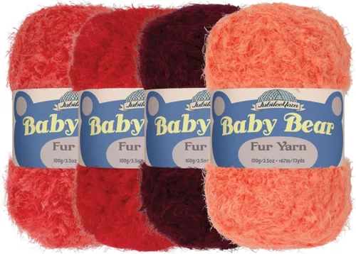 Vista 45 de JubileeYarn - Ovillo de lana de oso de bebé, piel de poliéster, 3.53 onzas/madeja, color blanco, 2 madejas