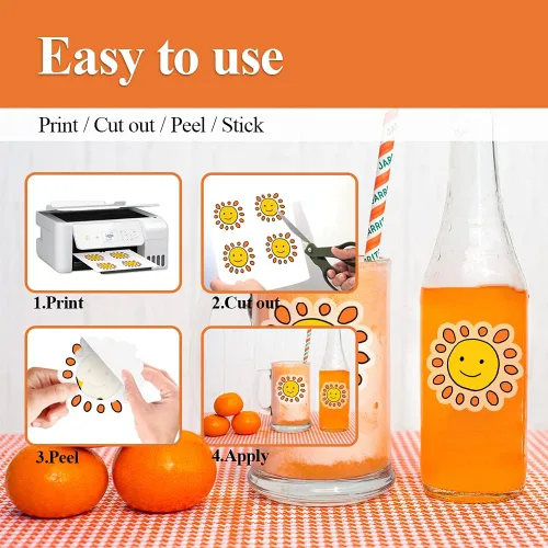 Vista 3 de Stampcolour Papel adhesivo de vinilo imprimible Cricut transparente sin impermeable papel adhesivo transparente de 30 hojas autoadhesivo se seca