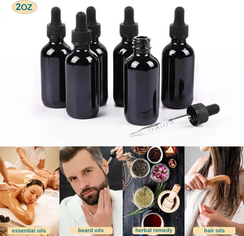 Vista 20 de NOOEEISS 4 piezas, botella con cuentagotas de 1 oz, botella de vidrio ámbar con cuentagotas, botellas de tintura con cuentagotas, acabado elegante