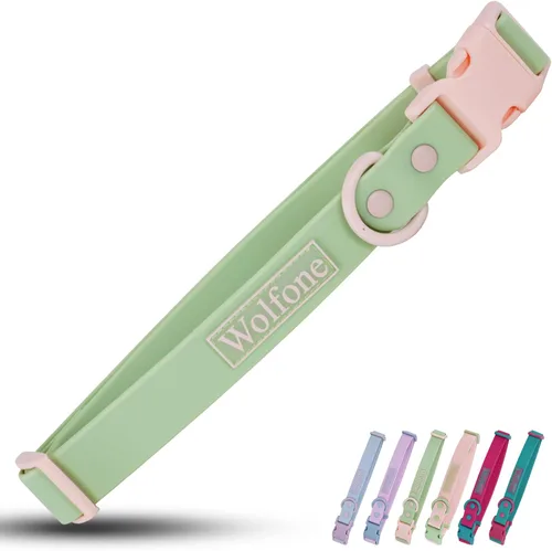 Vista 9 de Wolfone - Collar impermeable para perros con hebilla de liberación rápida, collar ajustable lindo para perros, cómodo, resistente, duradero, a