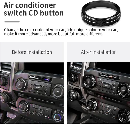Vista 5 de Cubierta de perilla para interruptor de control de clima F150 AC/remolque/4WD/VOL/botón de afinación interior consola central accesorios compatibles
