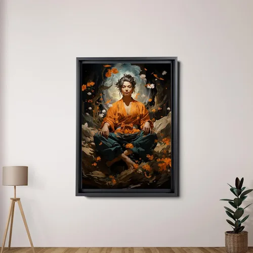 Vista 2 de Yoga Wall Decor, Yoga Wall Art, Buda Canvas Art, Buda Decor, Buda Canvas Print, Luxury Framed Wall Decor, Canvas, Art Decor