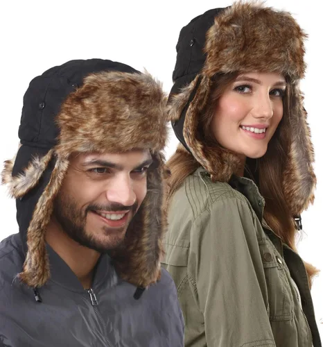 Tough Headwear Sombrero de trampero de invierno, sombreros de aviador ruso Ushanka Trooper para hombres y mujeres, sombrero esquimal de nieve con