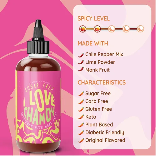 Vista 4 de I Love Chamoy - Sin azúcar, sin carbohidratos, sin calorías, sin gluten, salsa de chamoy (paquete de 6)