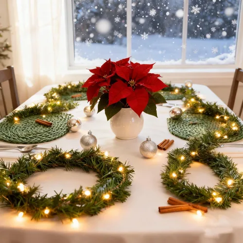 Vista 4 de Paquete de 2 guirnaldas de Navidad con luces de 120 luces LED, decoración de pino artificial, decoración de árbol de Navidad, decoración al aire