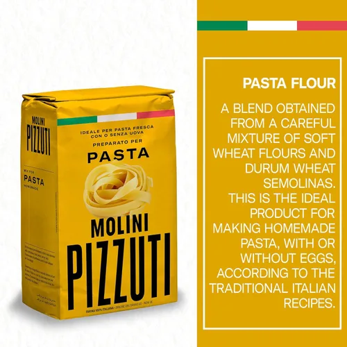 Vista 3 de Molini Pizzuti Harina de Trigo y Sémola Durum Mezcla Harina de Pasta Casera - 2.2 lbs