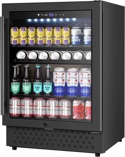 Vista 15 de FoMup Refrigerador de vino con 12 botellas, pequeño refrigerador de vino independiente con control de temperatura digital de bloqueo de seguridad