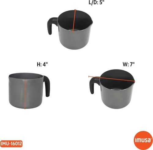 Vista 8 de IMUSA Olla de leche antiadherente de cerámica de 1.3 cuartos de galón con boquilla de vertido, cacerola de aluminio sin PFAS para café, salsas