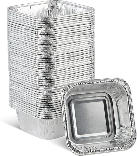 Vista 10 de PLASTICPRO Moldes de aluminio desechables de 9 x 9 x 2 pulgadas para hornear, utensilios de cocina perfectos para hornear pasteles, panes, brownies