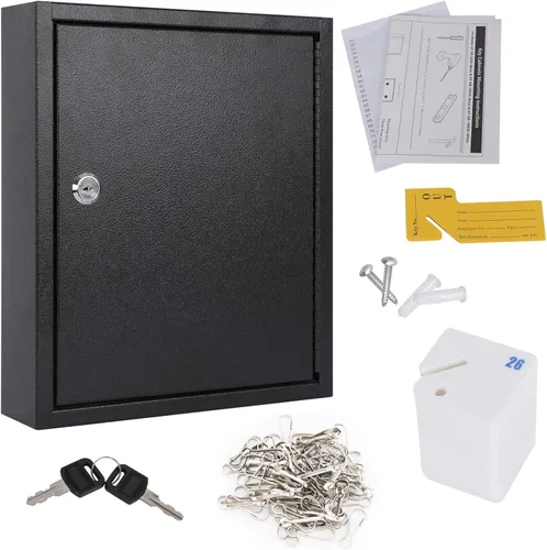 Vista 72 de KYODOLED Gabinete con cerradura para llaves, caja de almacenamiento de 40 llaves con código, soporte de pared para llaves con cerradura