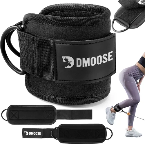 Vista 34 de DMoose Fitness Ankle Strap for Cable Machine - One Size Fit with Premium Padding Cuffs, Ankle Bands for Working Out, Booty Workouts, Leg Extension