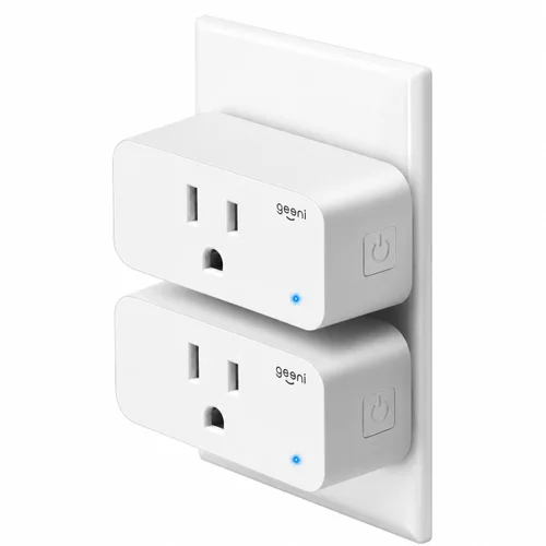 Geeni pequeño enchufe inteligente de 15 A con WiFi, paquete de 2 unidades, compatible con Alexa y Google Home, no requiere hub, control remoto por