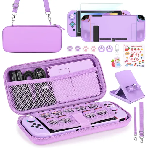 Vista 10 de Younik Switch 2 Case Compatible with NS Switch 2 (2025), Carrying Case with 19 Game Card Slots, 4 in 1 Switch 2 Accessories Includes Shoulder Strap