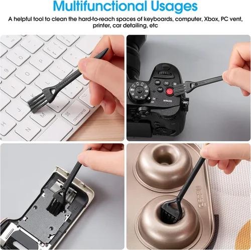 Vista 4 de Cepillo de limpieza para teclado de computadora, kit de limpieza para teclado de computadora portátil, limpiador antiestático, cepillo de limpieza