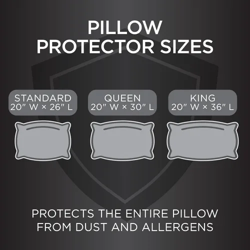 Vista 10 de Protect-A-Bed AllerZip Protectores de Almohada Estándar de 20" x 26" (Juego de 2), A Prueba de Chinches y Ácaros del Polvo, Fundas de Almohada