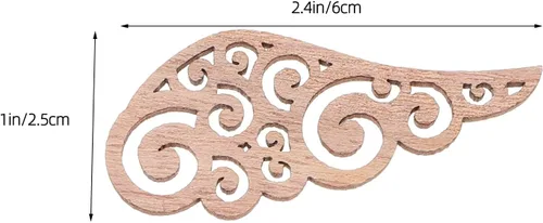 Vista 3 de Angoily Adornos de Navidad de madera, 80 alas de ángel de madera para manualidades, parches de alas de madera pintables, recortes de pintura a mano