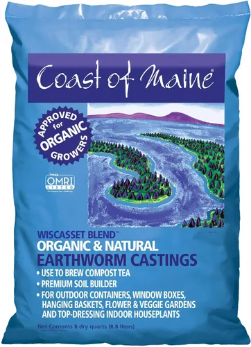 Vista 2 de Coast of Maine Wiscasset Blend, 8 cuartos (paquete de 2) fundiciones orgánicas y naturales para lombrices de tierra, constructor de suelo premium
