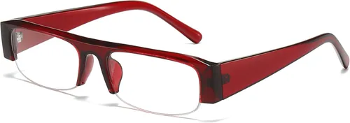 Vista 7 de SODQW Office-Siren Y2K - Lentes de luz azul para mujer, rectangulares, con marco semi sin montura antiluz azul, lentes de computadora