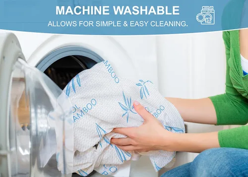 Vista 5 de Protector de colchón de rayón de bambú refrescante con cremallera, funda de colchón 100% impermeable, fundas de colchón suaves y transpirables