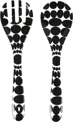 Vista 8 de French Bull Juego de 2 piezas de servidor de ensalada, vajilla de melamina, 13 pulgadas, para exteriores, fiestas, utensilios - Bindi