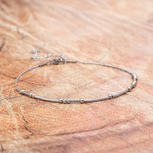 Vista 4 de JoycuFF Tobilleras ajustables de código morse para mujer, joyería de playa, regalos únicos para ella